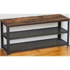 3-Tier Shoe Rack, Shelf Storage Bench with Metal Mesh Shelves and Seat, Free Standing Shoe Organizer for Entryway, 11.8 x 39.4 x 17.7 Inches - 3 of 4