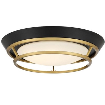 George Kovacs Lighting Beam Me Up 1 - Light Flush Mount in  Coal/Satin Brass