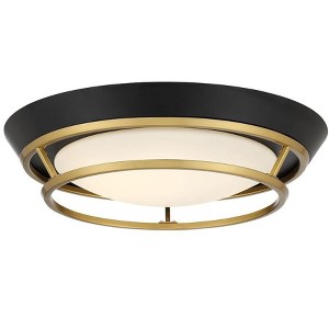 George Kovacs Lighting Beam Me Up 1 - Light Flush Mount in  Coal/Satin Brass - 1 of 1