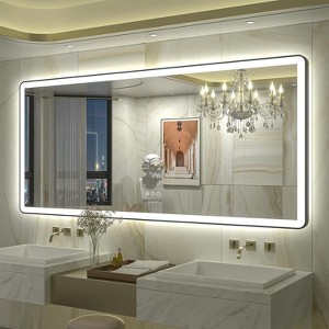 Apmir Super Bright Independent Controlled Front & Back LED Lighted Anti-Fog Aluminum Alloy Framed Tempered Glass Bathroom Mirror with  3-Year Warranty - 1 of 4