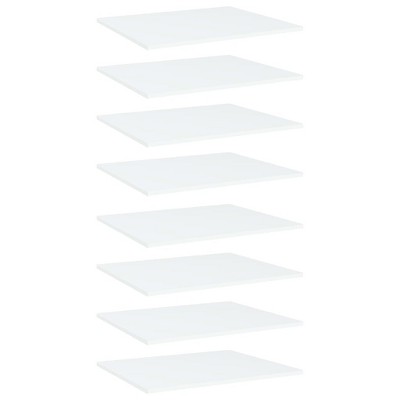 vidaXL Bookshelf Boards 8 pcs White 23.6"x19.7"x0.6" Engineered Wood