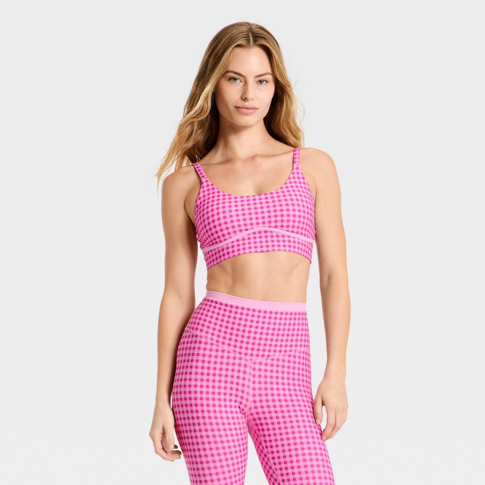 Women's Piped Sports Bra - JoyLab™ Pink M