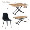 GDFStudio Jackie Modern Adjustable 5 Piece Dining Set with Lift Table and Upholstered Chairs - 3 of 4