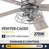 Prominence Home 52 Inch Ceiling Fan, Industrial Indoor Light Fixture, Pull Chain, LED Bulbs and 3 Mounting Options, Marshall, Pewter - 4 of 4