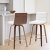 Bekrvio 26" Counter Height Bar Stools - PU Leather Swivel, L Shape Back, Upholstered, Mid-Century Modern Chairs for Kitchen Counter Island - 4 of 4