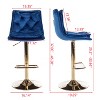 LOVMOR Set of 2 Bar Stools,with Chrome Footrest and Base Swivel Height Adjustable Mechanical Lifting Velvet + Golden Leg Simple Bar Stoo - 4 of 4