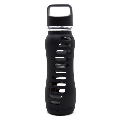Eco Vessel Surf Glass 22 Ounce Water Bottle with Black Shadow Silicone Sleeve and Screw Lid