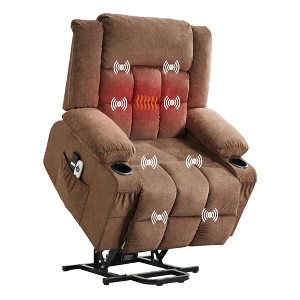 GustoWave Large Power Lift Recliner Chair for Adult w/Heat and Massage, Oversized Fabric Recliner for Living Room with Infinite Position - 1 of 4