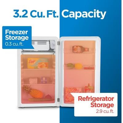 Commercial Cool 3.2 Cu. Ft. White Retro Mini Refrigerator with Freezer