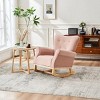 High Back Velvet Nursery Rocking Chair,Deep Padded Armchair for Baby Room Living Room,Modern Comfortable Lounge-Baofuwish - 3 of 4