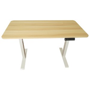 Uncaged Ergonomics Rise Up Essential Electric Standing Desk Adjustable White Frame 23.7x47.2 Maple Desktop Compact Sit Stand Desk - 1 of 4
