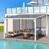 CLIHOME 12 ft. x 12 ft. Aluminum Sloped Roof Outdoor Hardtop Pergola with UV-Blocking Polycarbonate Patio Cove - 4 of 4
