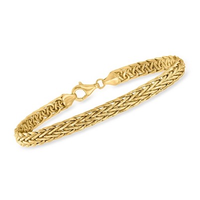 Ross-Simons 5mm 10kt Yellow Gold Flat Wheat-Link Bracelet