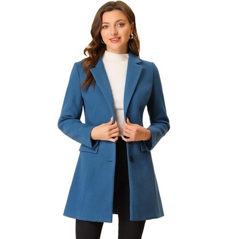 Allegra K Women's Single Breasted Notched Lapel Long Winter Coats : Target