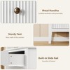 3 Drawers Dresser, Wide Wood Chest of Drawers, Modern Storage Dresser Chest of Drawers Organizer with Metal Legs and Anti-Tipping Device - 2 of 4