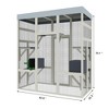 GDFStudio Jerome 70" Wooden Large Outdoor Pet Enclosure with Waterproof Top - 3 of 4