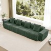 AENKYO U-Shaped Sectional Sofa, Oversized Velvet Modular Couch with 2 Movable Ottomans & Pillows, No Assembly Cloud-Like Comfort - 2 of 4