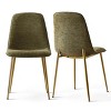 Modern Gold Dining Chair Set Of 2 Upholstered Dining Chair Linen Armless Chair for Dining Room,Kitchen,Living Room-Tanpinhause - 3 of 4