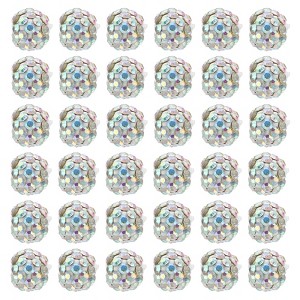 Unique Bargains Round Ball DIY Rhinestone Clay Beads for Jewelry Making 100 Pcs - 1 of 4