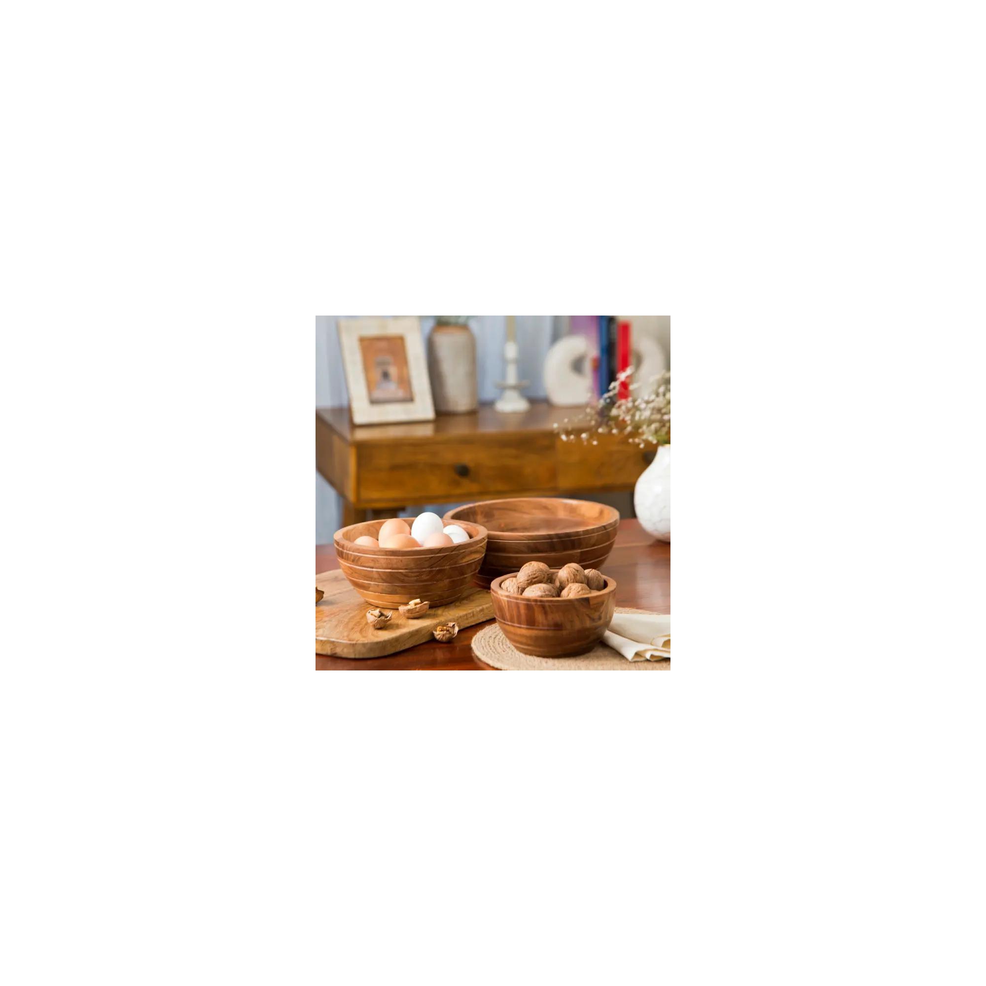 Mela Artisans Grava Acacia Wood Bowl