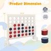 Costway 4-in-a-row Game Set with 42 PCS Chips & 600D Oxford Fabric Carrying Bag Wooden Brown/White - 3 of 4