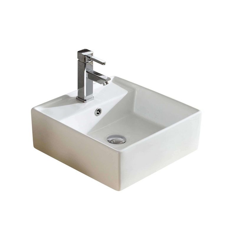 Fine Fixtures Square Vessel Bathroom Sink Vitreous China Without Overflow, 5 of 7