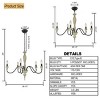 5-Light Black and White Chandelier - 2 of 4