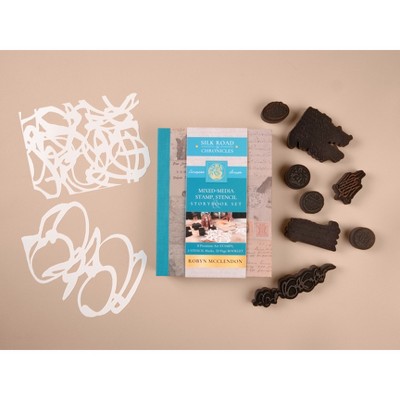 Mixed-Media Stamp, Stencil, and Storybook Set European Scripts - (Silk Road Chronicles) by  Robyn McClendon (Mixed Media Product)