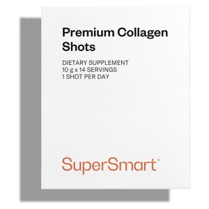 SuperSmart Premium Collagen Shots - 10,000mg Hydrolyzed Marine Collagen Peptides - with Colartix | Non-GMO & Gluten-Free - 30ml Vials - 1 of 1