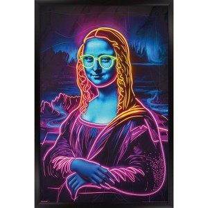 Trends International Reinders: Master Twist - Mona Lisa Neon Accents Framed Wall Poster Prints - 1 of 4