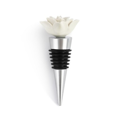 DEMDACO Cream Succulent Bottle Stopper White