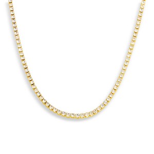 EVRY JEWELS WATERPROOF Gold or Silver Plated Stainless Steel Icy Necklace - 1 of 3