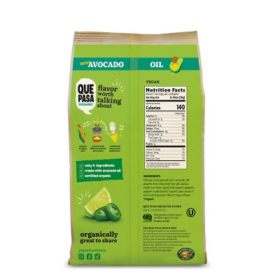 Que Pasa Organic Avocado Oil Jalapeno & Lime Tortilla Chips - 7.5oz