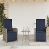 vidaXL 3 Piece Bistro Set with Cushions Gray Poly Rattan - 3 of 4