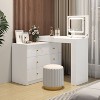 Okak Wooden 5-Drawer Tall Dresser for Bedroom Retro Country Style, Chest of Drawers Closet Storage Cabinet Organizer for Living Room, Hallway - 2 of 4