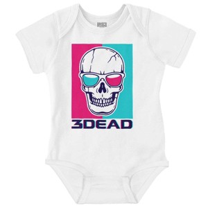 Funny Skull 3D Glasses 3Dead Joke Baby Romper Boys or Girls Brisco Brands - 1 of 4