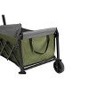 Lightweight Portable Heavy Duty Folding Beach Wagons with Wheels - Outdoor Utility CartsArmy green - 3 of 4
