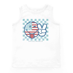 The Juniper Shop SmileyWorld Patriotic Checkered Peace Youth Tank Top - 1 of 4