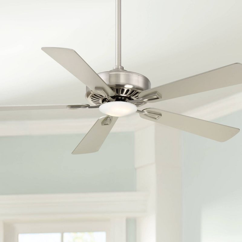 52" Minka Aire Modern Indoor Ceiling Fan with LED Light Remote Control Brushed Nickel Silver Etched Glass for Living Room Kitchen, 2 of 5