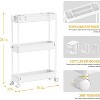 YIGII Slim Storage Cart 3 Tier,Bathroom Organizer Rolling Utility,Mobile Shelving Unit Slide Out for Kitchen, Laundry Room & Narrow Places - 4 of 4