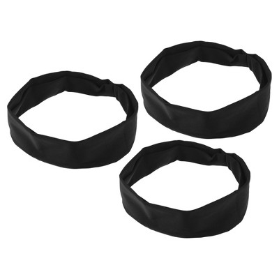 Unique Bargains Soft Anti-slip Sports Headbands 3 Pcs Black : Target