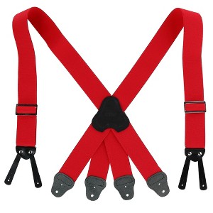 CTM Men's Elastic Button-End 2 Inch Fireman Suspenders - 1 of 4