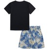 Little Kid Shorts Sets Kids Summer Beach Outfit  Pulm Leaves Pattren Short Sleeve Shirt Top with Shorts Suits - 2 of 4