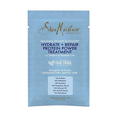Shea Moisture - Manuka Honey & Yogurt, Hydrate + Repair Protein Power Treatment, with Mafura & Boobab Oil, 2 Oz