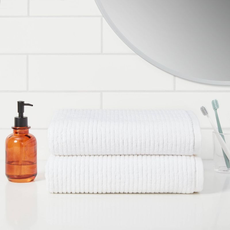 Quick Dry Ribbed Bath Towel Set - Threshold™, 3 of 13