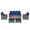 Outdoor Wicker Patio Seating Set All Weather PE Rattan Conversation Set with Cushion - 2 of 4