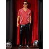 INSPIRE CHIC Men's V-Neck Short Sleeve Party Sheer Glitter T-Shirt - 2 of 4