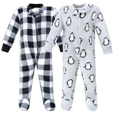 Image of Hudson Baby Infant Boy Plush Sleep and Play, Gray Penguin, 3-6 Months