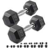Philosophy Gym Rubber Coated Hex Dumbbell Hand Weights, Pairs