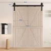 Karl Home 60in Sliding Barn Door Hardware Kit for 2 Doors, J Shape,No Door - 4 of 4